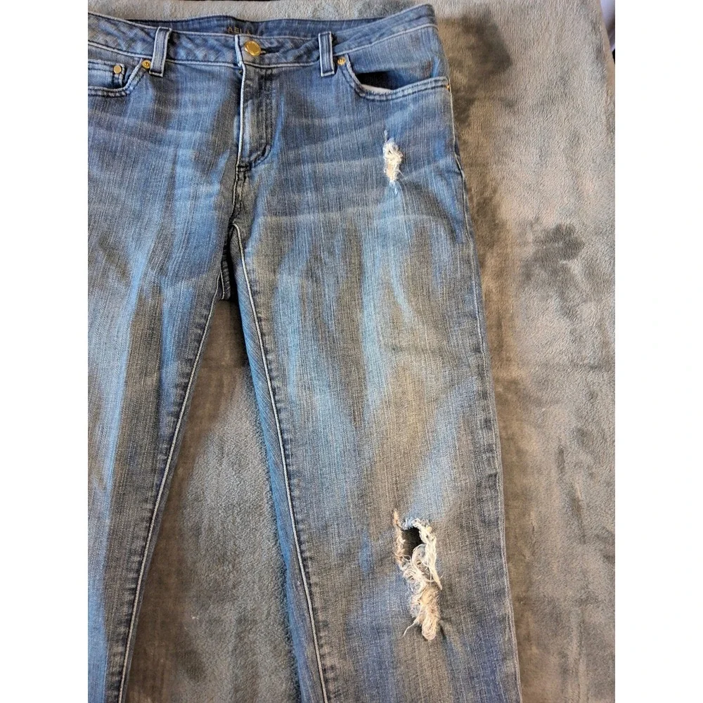 Michael‎ Kors Selma Skinny Jeans Distressed Medium Wash Blue JS69CHC4V6 Size 6